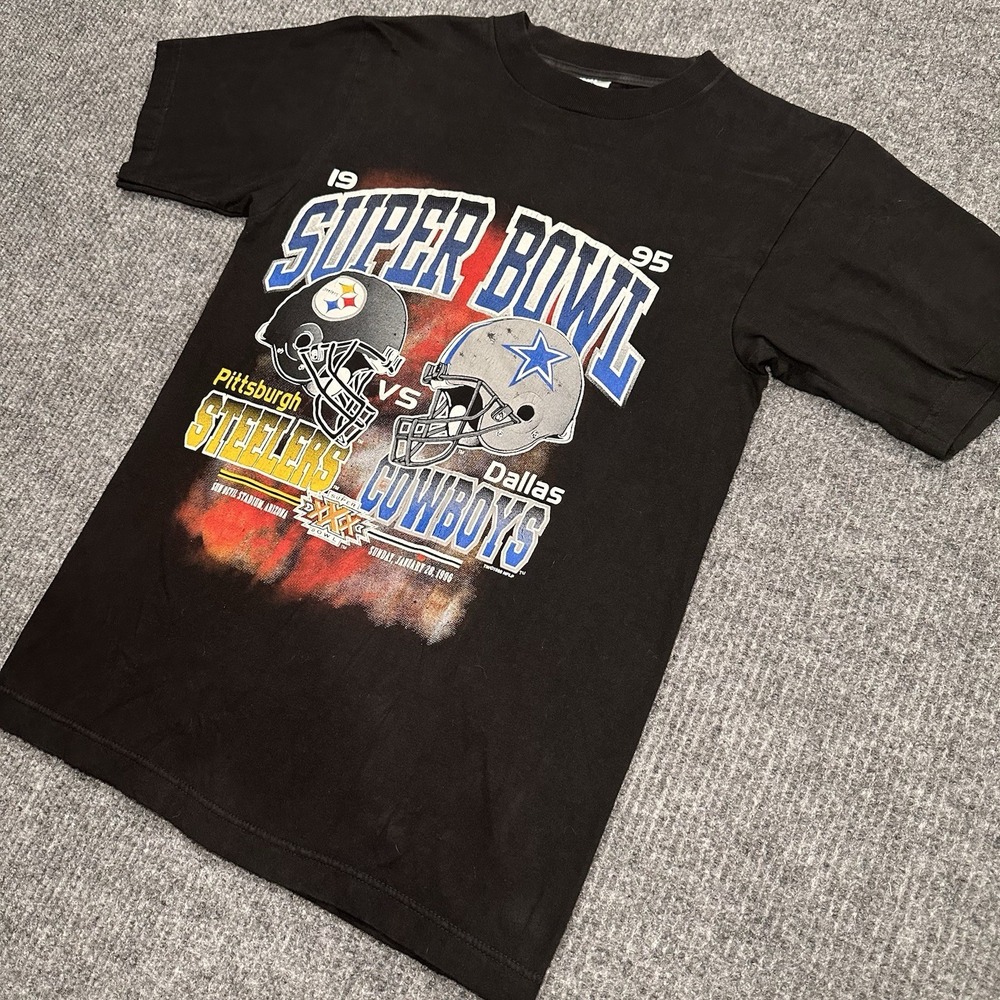 Vintage 1996 Super Bowl XXX Dallas Cowboys vs Pittsburgh Steelers shirt Size Med
